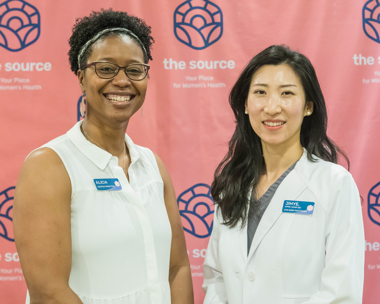 The Source’s Spring Branch Clinic Director Alicia Purvis (left) and Lead Nurse Practitioner Jihye Sim (right) attend an event for the nonprofit which provides well-woman services to ladies of all ages. The Source focuses on counseling women facing the difficult choice of whether or not to abort a pregnancy and works to steer them toward options that allow the women to carry their children to term and to provide a healthy living environment afterward.
